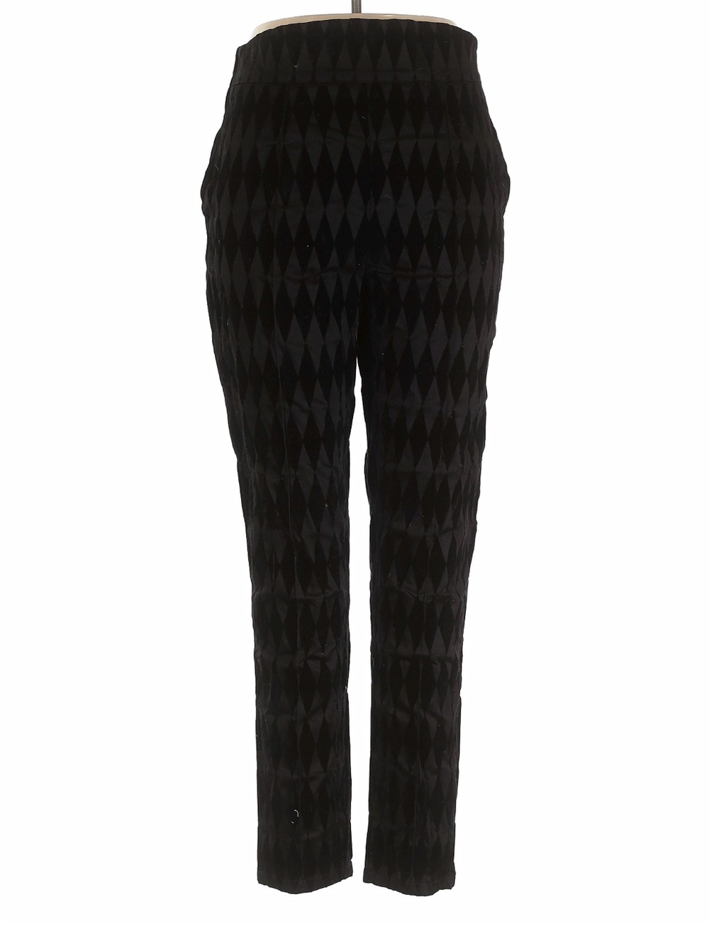 Laura Byrnes 2017 Black Velvet Harlequin High Waist Pinup Cigarette Pant Size XL